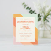 Budget Retro Stripes Graduation Party nodigt uit (Staand voorkant)