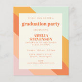 Budget Retro Stripes Graduation Party nodigt uit (Voorkant)