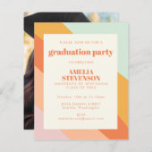 Budget Retro Stripes Photo Afstudeerder Party nodi (Voorkant / Achterkant)