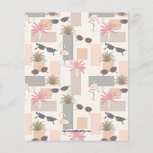 Budget Retro Sunbril 50th Birthday Invitations (Achterkant)