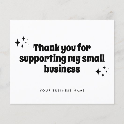 Budget Retro Support Small Business Bedankt (Voorkant)