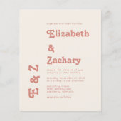 Budget Retro Terracotta Typography Wedding Invite (Voorkant)