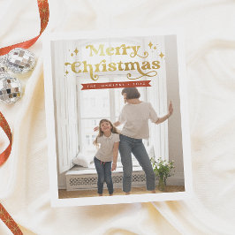 Budget Retro Typografie Groovy Christmas Foto