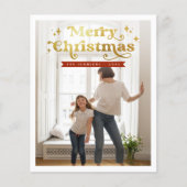 Budget Retro Typografie Groovy Christmas Foto (Voorkant)