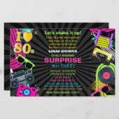 Budget Retro Volledig Geweldige 80s feestuitnodigi (Voorkant / Achterkant)