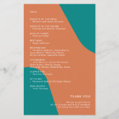 Budget retro wedding program template flyer (Achterkant)