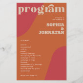 Budget retro wedding program template flyer (Voorkant)