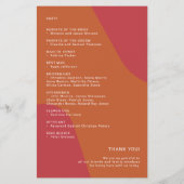 Budget retro wedding program template flyer (Achterkant)