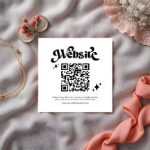 Budget Retro Zwart Script QR Code Trouwwebsite