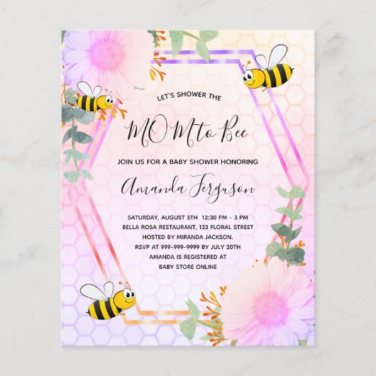 BUDGET Rijnboeg bijen Baby shower (Voorkant)