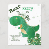 BUDGET Roar, Three-Rex Cute Dinosaur Invitation (Voorkant)
