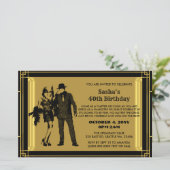 Budget Roaring 20 Flapper Girl Gangster Uitnodigin (Staand voorkant)