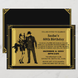Budget Roaring 20 Flapper Girl Gangster Uitnodigin
