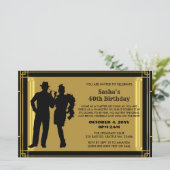 Budget Roaring 20 Flapper Girl Gangster Uitnodigin (Staand voorkant)