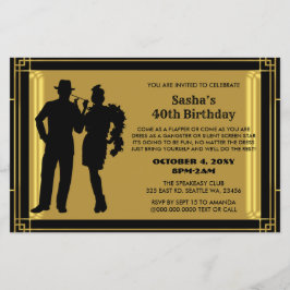 Budget Roaring 20 Flapper Girl Gangster Uitnodigin