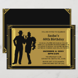 Budget Roaring 20 Flapper Girl Gangster Uitnodigin