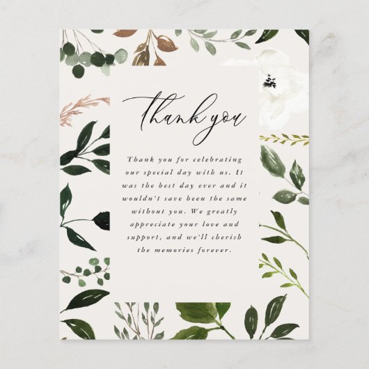 budget Robuust botanisch groen bedankt Flyer (Achterkant)