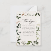 budget Robuust botanisch groen bedankt Notitiekaartje (Achterkant)