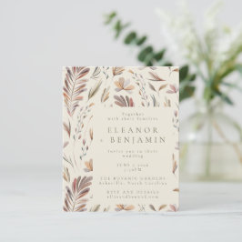 Budget Robuust Botanische Aarde Tones Wedding Invi