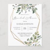 Budget Robuust Eucalyptus & Gold Vrijgezellenfeest Flyer (Voorkant)