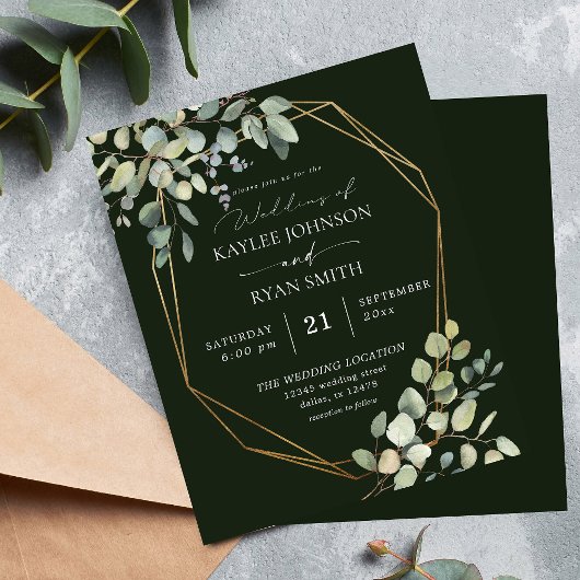 Budget Robuust Eucalyptus & Gold Wedding - Groen