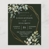 Budget Robuust Eucalyptus & Gold Wedding - Groen (Voorkant)