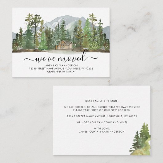 Budget Robuust Forest We hebben New Home Moving ve Notitiekaartje (Voorkant / Achterkant)