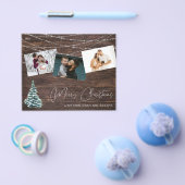 Budget Robuust kerstboom 3 Foto's & licht hout Flyer (Enkel)