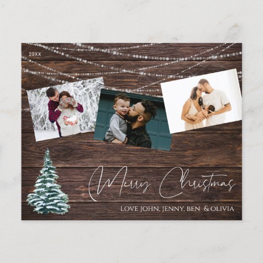 Budget Robuust kerstboom 3 Foto's & licht hout Flyer (Voorkant)