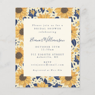 Budget Robuust Sunflower Vrijgezellenfeest Invite