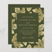 Budget Robuuste Groene en gouden Bladeren Wedding  (Voorkant / Achterkant)