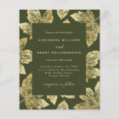 Budget Robuuste Groene en gouden Bladeren Wedding (Voorkant)