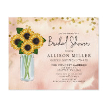 Budget Robuuste Sunflower Bridal Shower Invitation