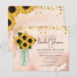 Budget Robuuste Sunflower Bridal Shower Invitation