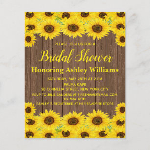 Budget Robuuste Sunflower Bridal Shower Invitation