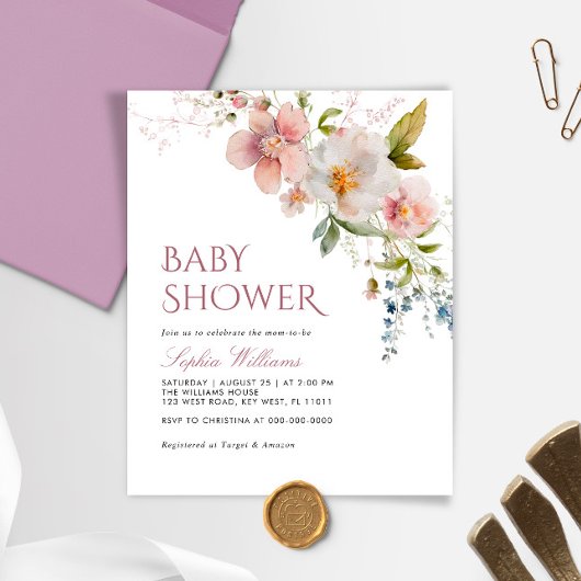 Budget Robuuste uitnodiging tot Baby shower van wi