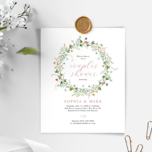 Budget Robuuste Wildflower Couples - Uitnodiging (Creator heeft geüpload)