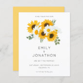 Budget Robuuste zonnebloemen Geel sparen de datum (Voorkant / Achterkant)