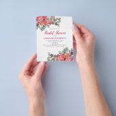 Budget Rode Bloem Bruiloft Uitnodiging Flyer (Hand)