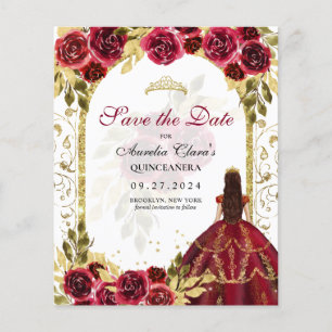 BUDGET Rode Bloemen Prinses Gouden Boog Quinceaner