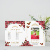 Budget Rode Bloemen Quinceanera Foto Evenement Pro (Staand voorkant)