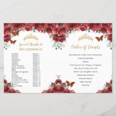 Budget Rode Bloemen Quinceanera Order Evenementen  (Achterkant)