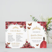 Budget Rode Bloemen Quinceanera Order Evenementen  (Staand voorkant)