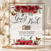 Budget Rode Bloemen Quinceanera XV Gastenboek Foto