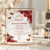 Budget Rode Bloemen Quinceanera XV Verjaardagsmenu