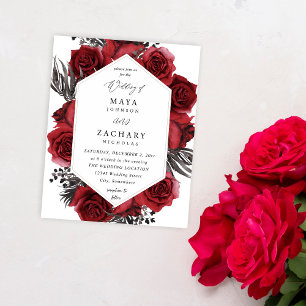 Budget Rode Bloemen & Zwarte Bruiloft Flyer