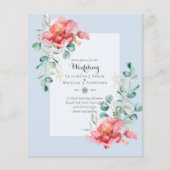 BUDGET Rode Bloemige Eucalyptus Groene Blad TROUWF Flyer (Voorkant)