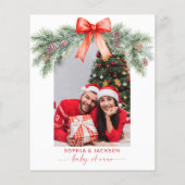 Budget Rode Boog Kerstman Baby shower Uitnodigen (Achterkant)