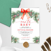 Budget Rode Boog Kerstman Baby shower Uitnodigen