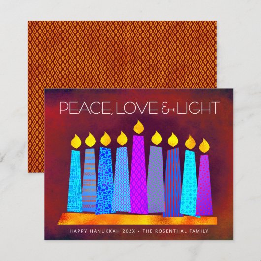 Budget Rode Chanoeka Kaarsen Vrede Liefde Lichte K (Voorkant / Achterkant)